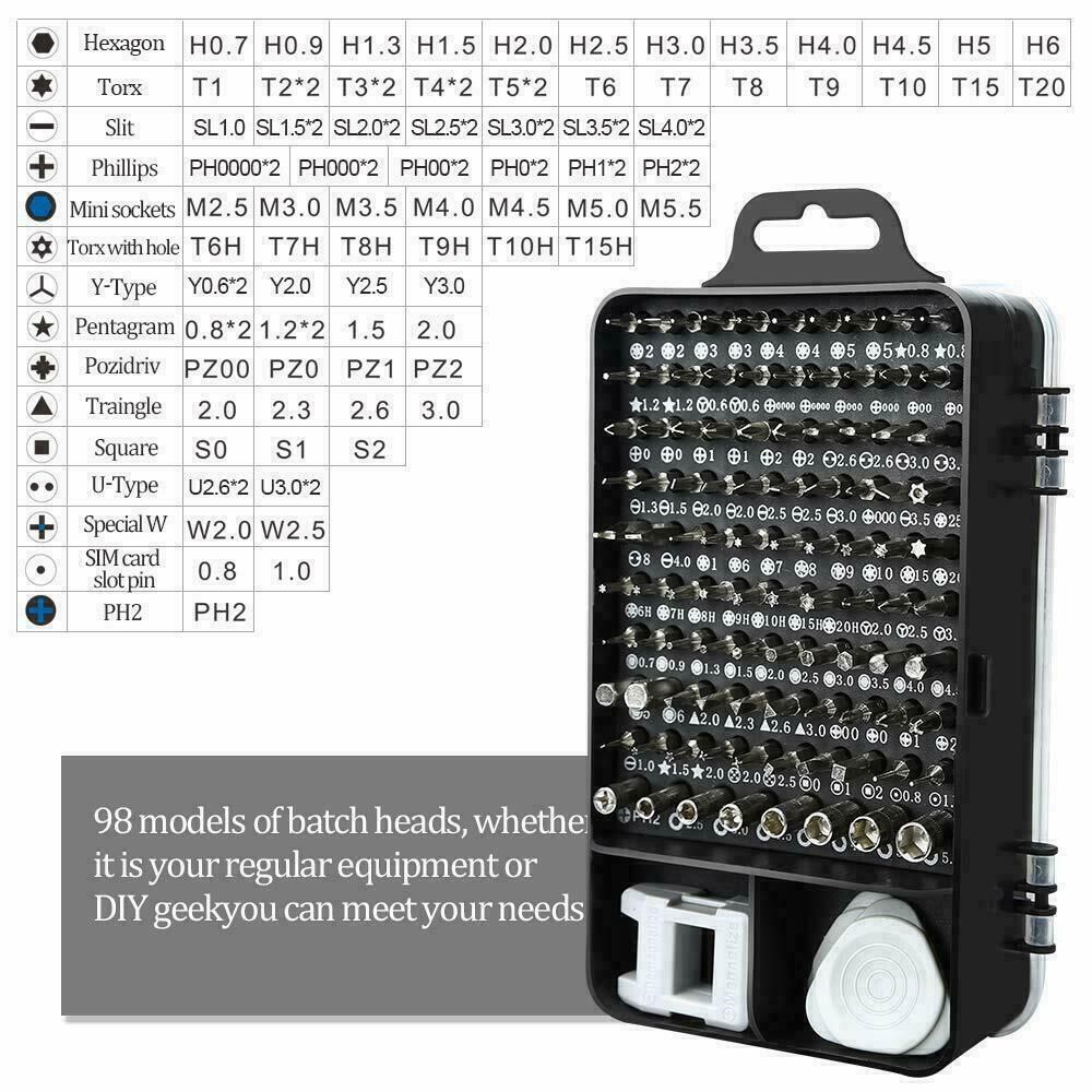 Torx Präzisions-Schraubendreher Set – Mini Bit-Set für Handy, Laptop, Uhr & Elektronik 115-tlg