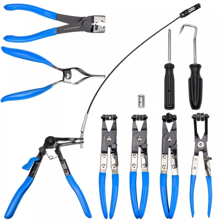 🔧 11-tlg. Schlauchklemmenzangen Set – für Schlauchschellen & Federbandschellen