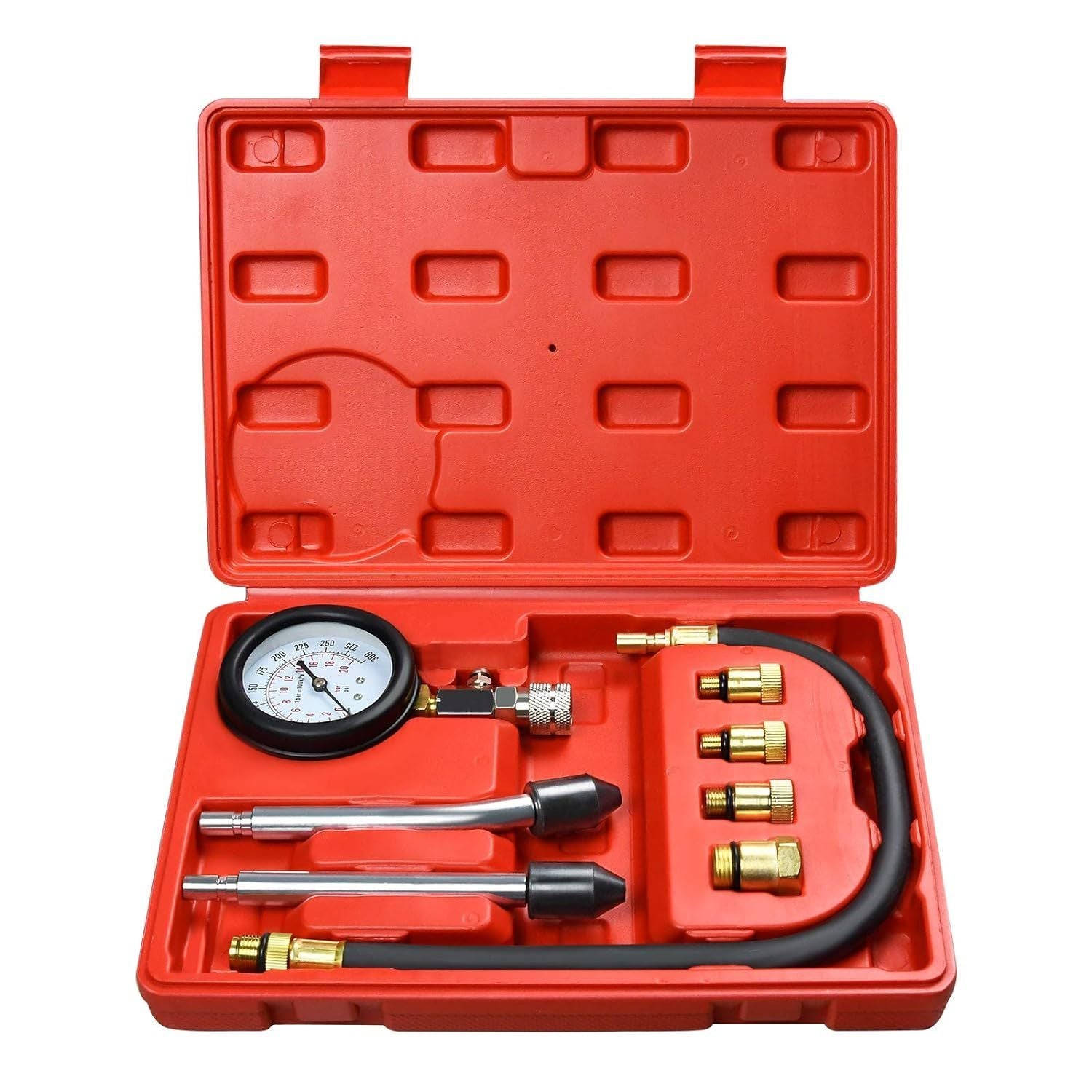 Kompressionstester Satz Benzinmotor – 0–20 Bar Druckprüfer mit Adaptern & Koffer
